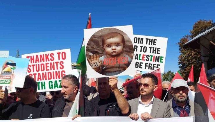 İsrail’in saldırıları Erzurum’da protesto edildi